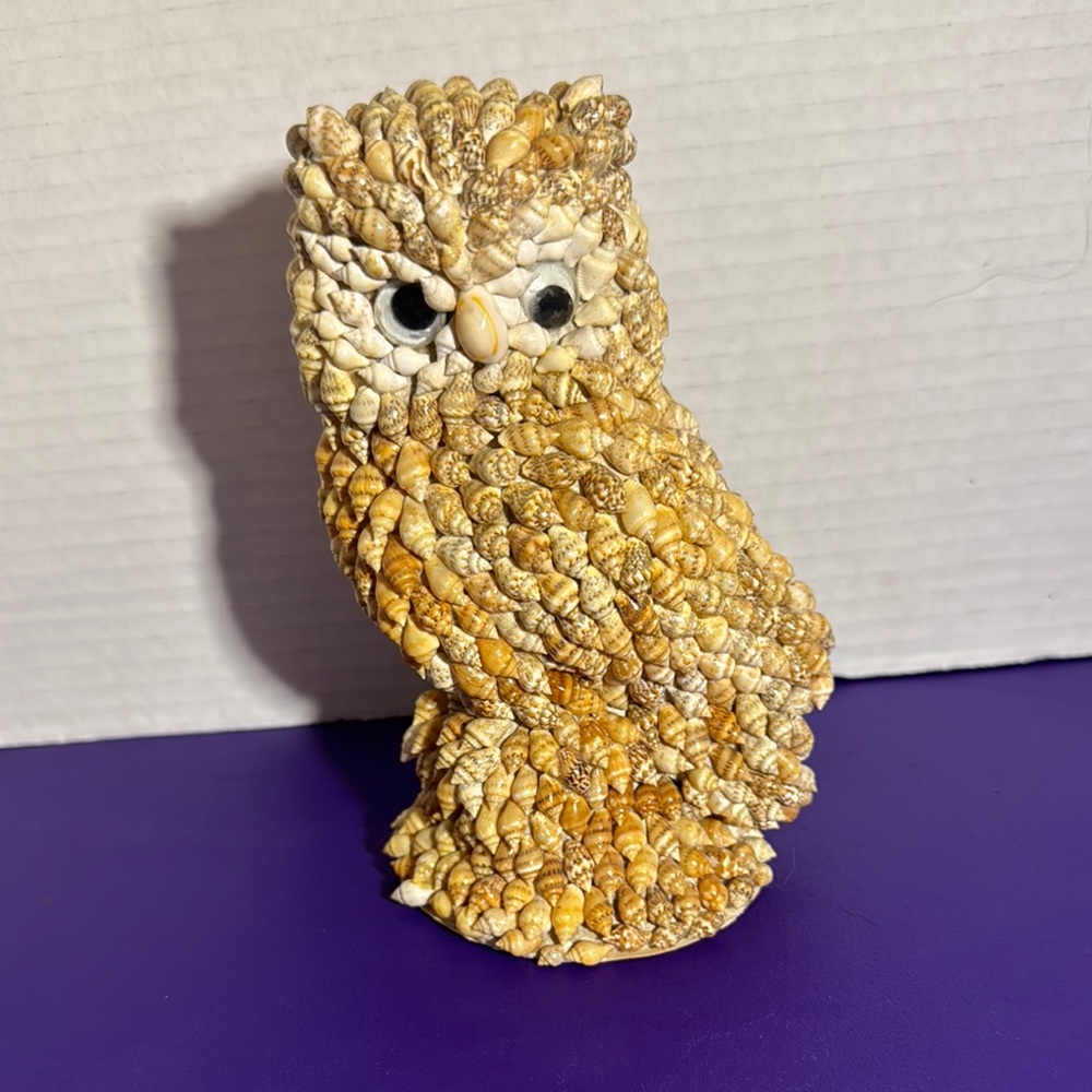 Vintage Shell-Covered Owl Figurine - Florida